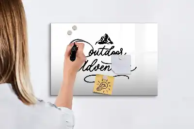 Magnetic glass dry erase board for outdoor adventure