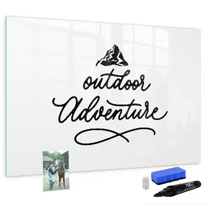 Magnetic glass dry erase board for outdoor adventure