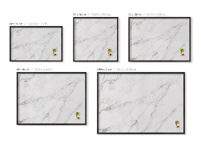 Magnetic board with black frame Delicate light marble