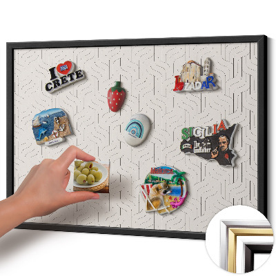 Magnetic board with black frame Regular linear pattern