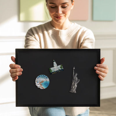 Magnetic board with black frame Black color
