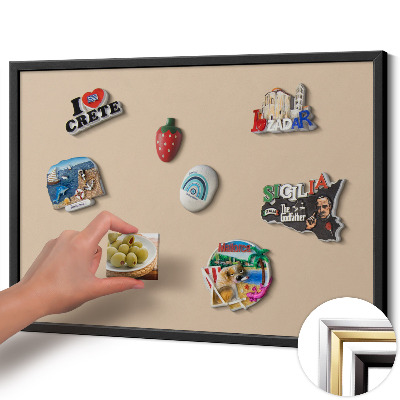 Magnetic board with black frame Beige color