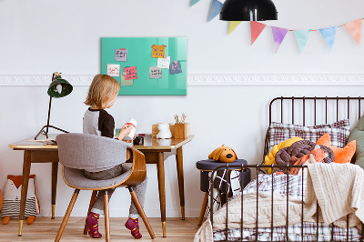 Magnetic board for wall Turquoise color