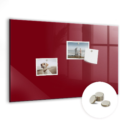 Magnetic board for wall Burgundy color