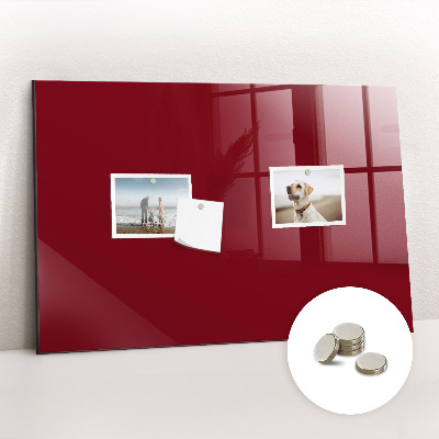 Magnetic board for wall Burgundy color