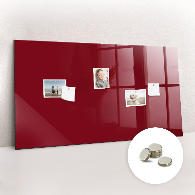 Magnetic board for wall Burgundy color