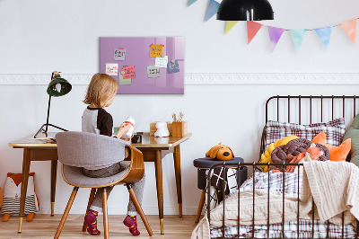 Magnetic board for wall Lilac color