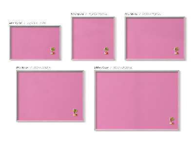 Magnetic board with silver frame Pink color