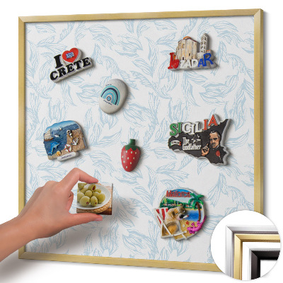 Magnetic board with a gold frame Regular leaf pattern