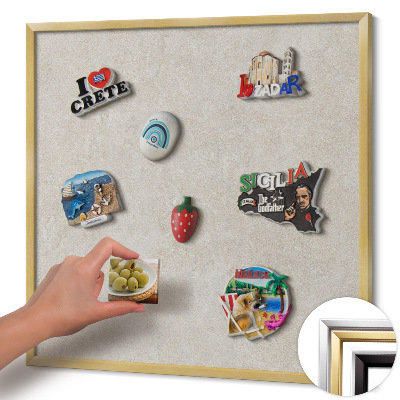 Magnetic board with a gold frame Subtle sandstone texture