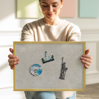 Magnetic board with a gold frame Subtle sandstone texture