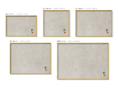 Magnetic board with a gold frame Subtle sandstone texture
