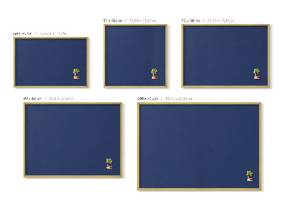 Magnetic board with a gold frame Navy blue color