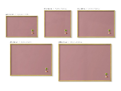 Magnetic board with a gold frame Pastel pink color