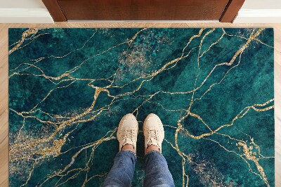 Door mat Green marble