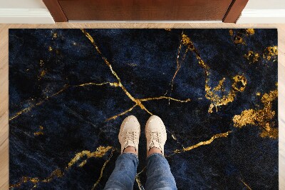Indoor door mat Navy blue marble