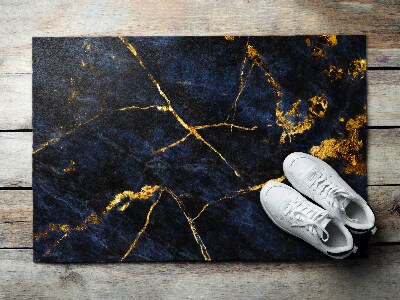 Indoor door mat Navy blue marble