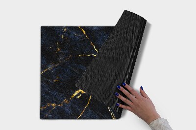 Indoor door mat Navy blue marble