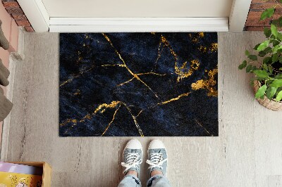 Indoor door mat Navy blue marble