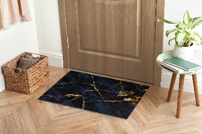 Indoor door mat Navy blue marble