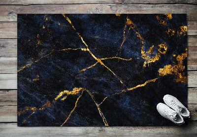 Indoor door mat Navy blue marble