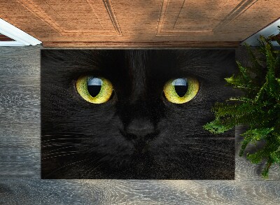 Door rug Black cat