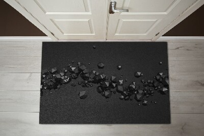 Door rug Black geometric abstraction