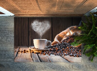 Door mat indoor Coffee heart