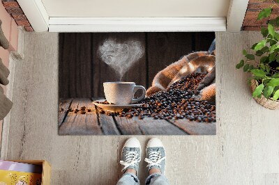 Door mat indoor Coffee heart