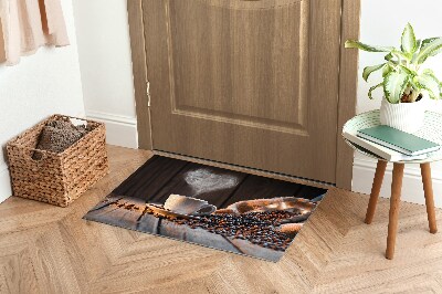 Door mat indoor Coffee heart