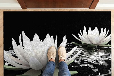 Door rug Water lilies flowers