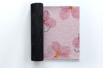 Entry mat Pink flowers