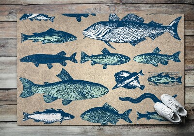Indoor door mat Fish pattern