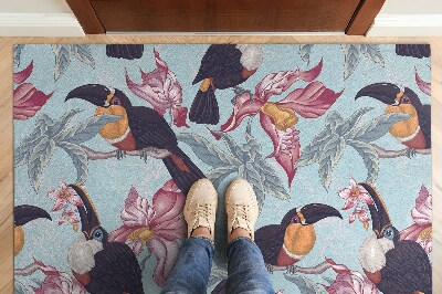 Indoor door mat Birds flowers