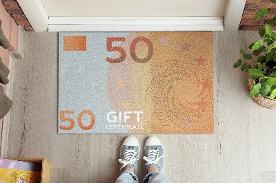 Indoor door mat Euro money