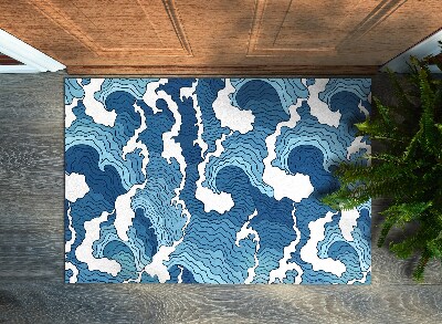 Door mat indoor Japanese waves