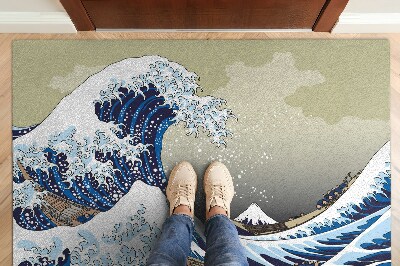Door mat indoor Kanagawa great wave