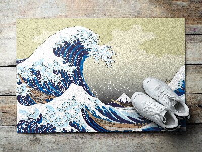 Door mat indoor Kanagawa great wave