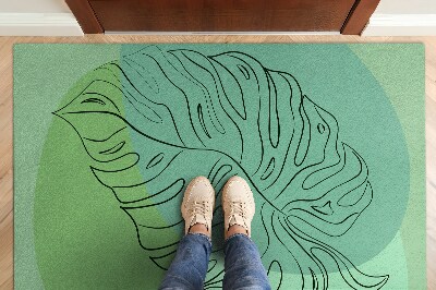 Doormat Monstera leaves