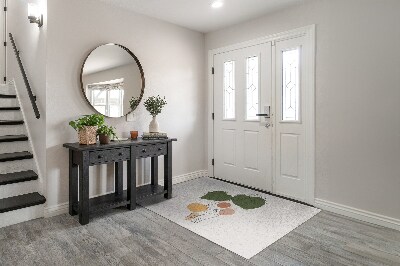 Door mat indoor Monstera flower and cats