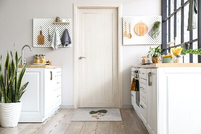 Door mat indoor Monstera flower and cats