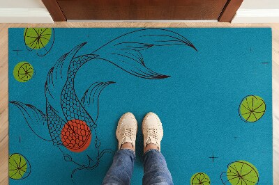 Door mat indoor Carp koi fish