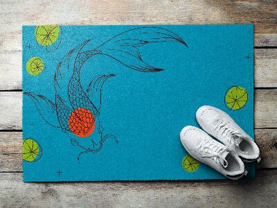 Door mat indoor Carp koi fish