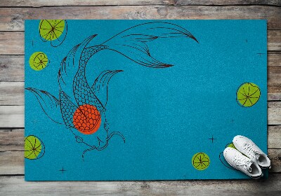 Door mat indoor Carp koi fish