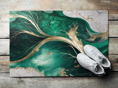 Door mat Green marble