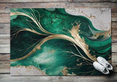 Door mat Green marble