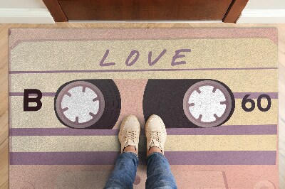 Indoor door mat Retro cassette love