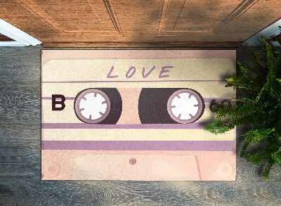 Indoor door mat Retro cassette love