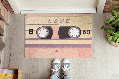 Indoor door mat Retro cassette love