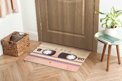 Indoor door mat Retro cassette love